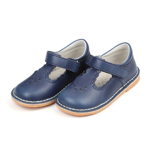 Navy tstrap w/ scallop detail