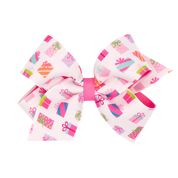 Load image into Gallery viewer, Pastel Christmas print overly bow
