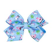 Load image into Gallery viewer, Pastel Christmas print overly bow
