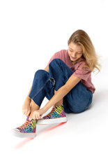 Load image into Gallery viewer, Multi animal print high top sneaker
