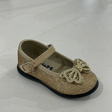 Load image into Gallery viewer, Gold glitter mary jane with bow
