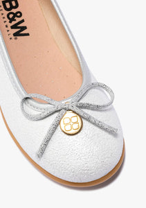 Silver leather ballerinas