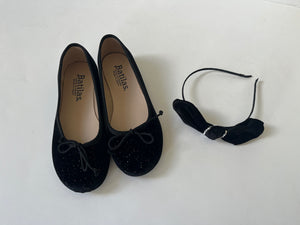 Black velvet ballerina