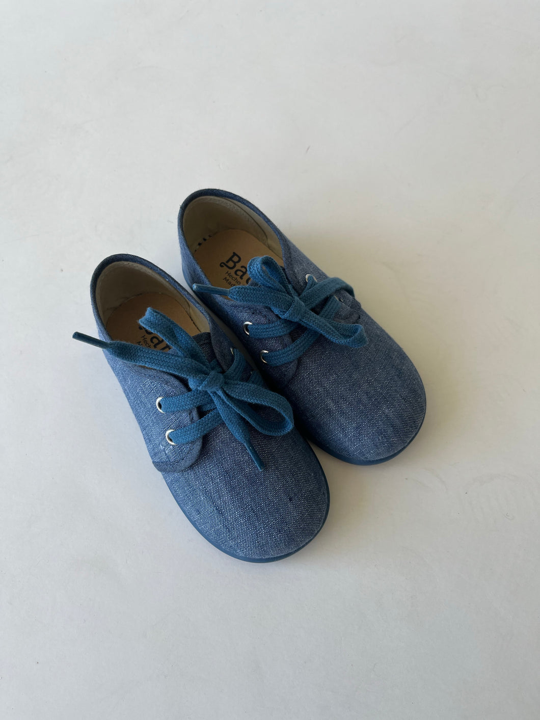 Blue canvas blucher