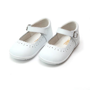 White Scalloped mary jane