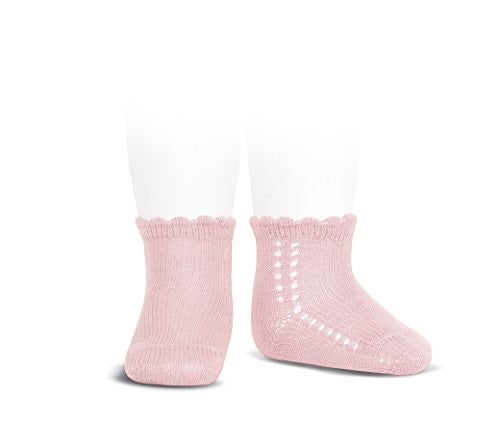 Pink short sidework perle sock