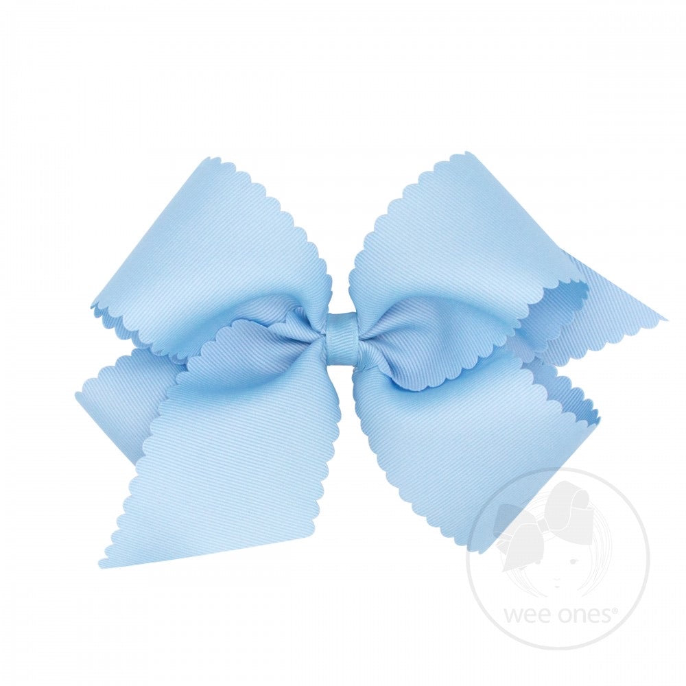 Light blue scallop edge grosgrain bow(MIB)