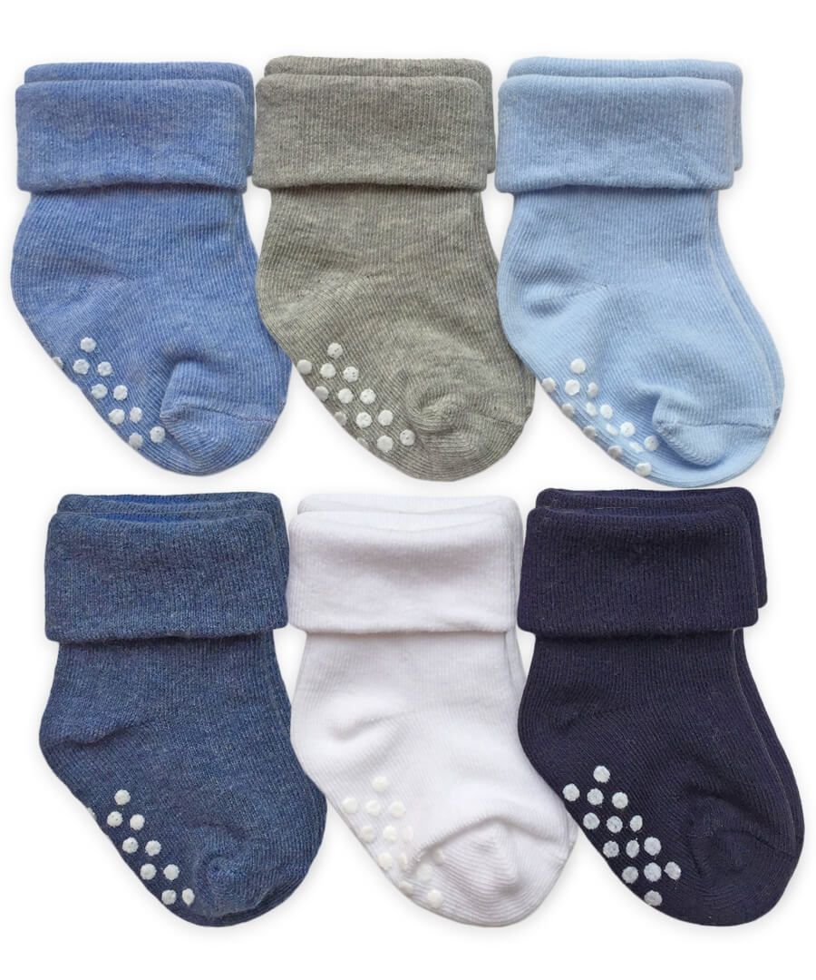 Non skid turn cuff socks (6 pairs)
