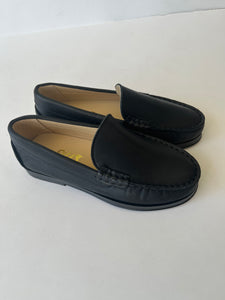 Black leather loafer