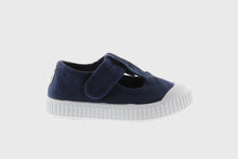 Load image into Gallery viewer, Navy t-strap with velcro
